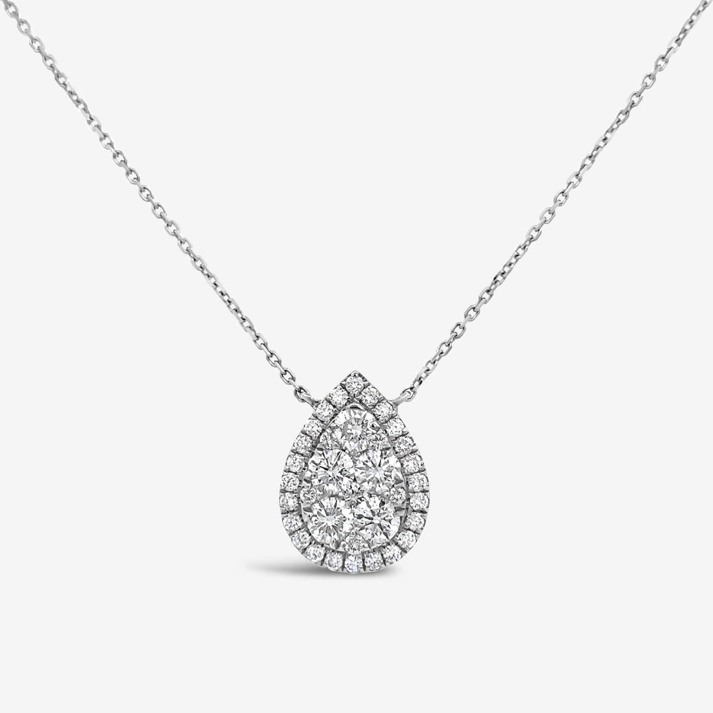 illusion pear shaped diamond necklace