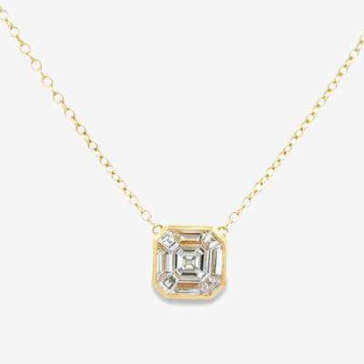 square diamond necklace