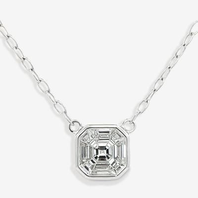 illusion diamond solitaire necklace