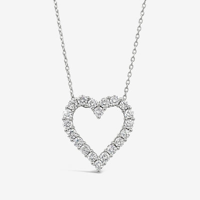 diamond open heart necklace