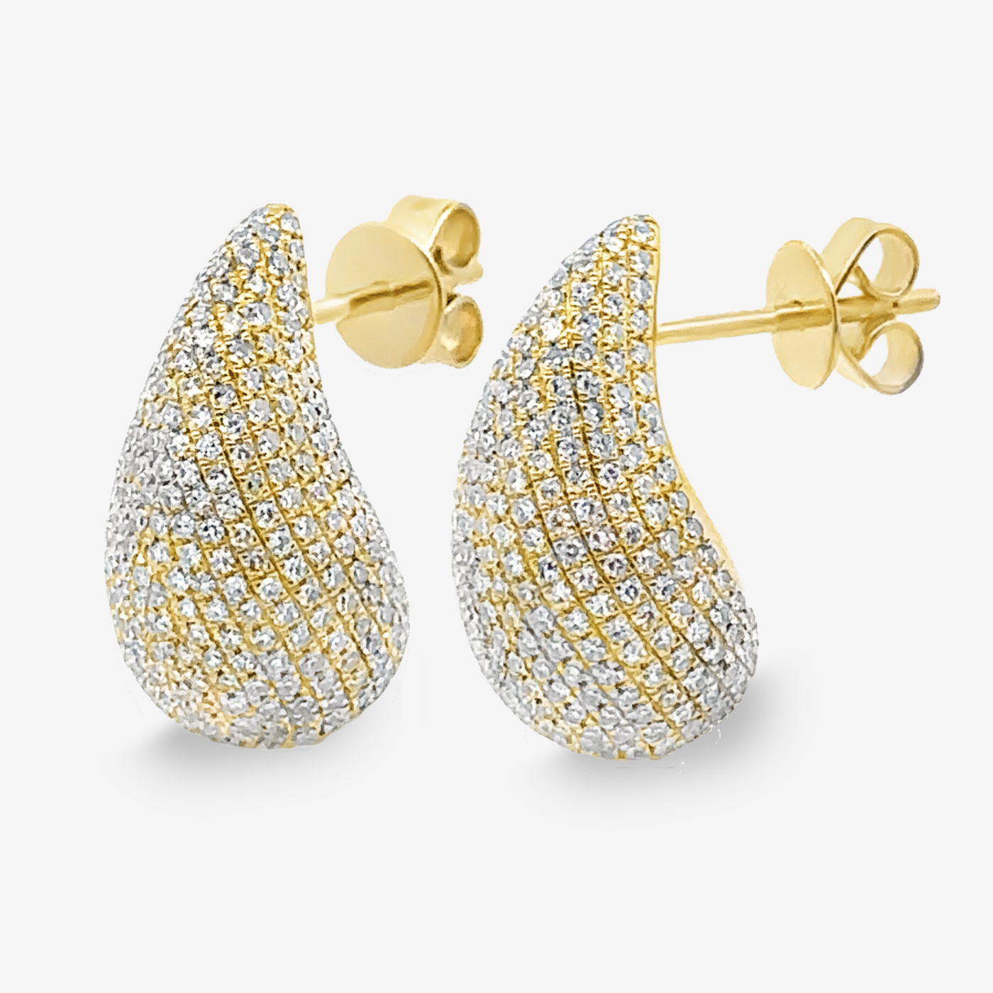 Medium Pave Diamond Paint Drop Earrings