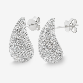 Medium Pave Diamond Paint Drop Earrings