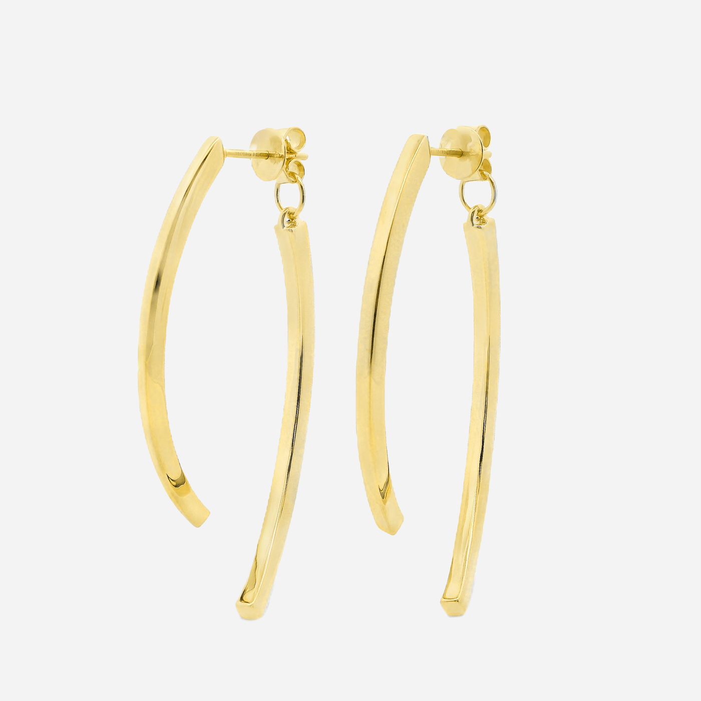 Medium Square Priscilla Gold Swing Earrings