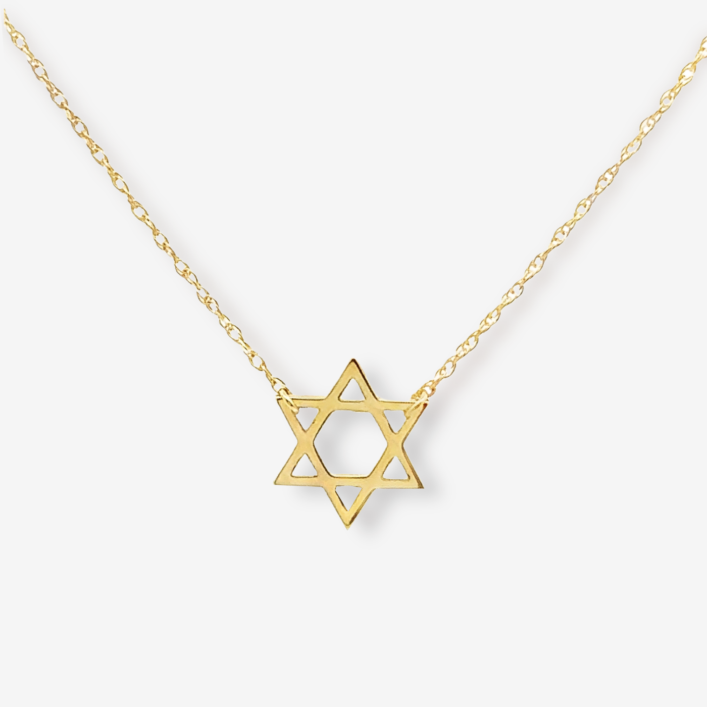 Mini Gold Star Of David Necklace