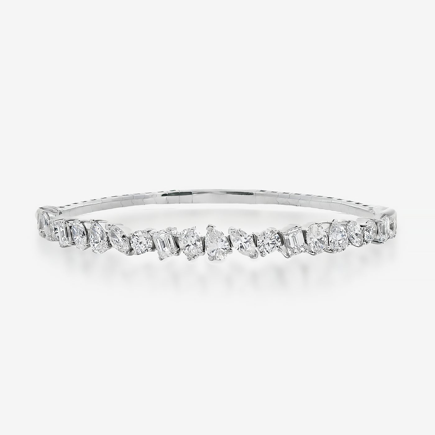 Mixed Diamond Shape Flex Bangle Bracelet