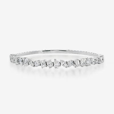 Mixed Diamond Shape Flex Bangle Bracelet