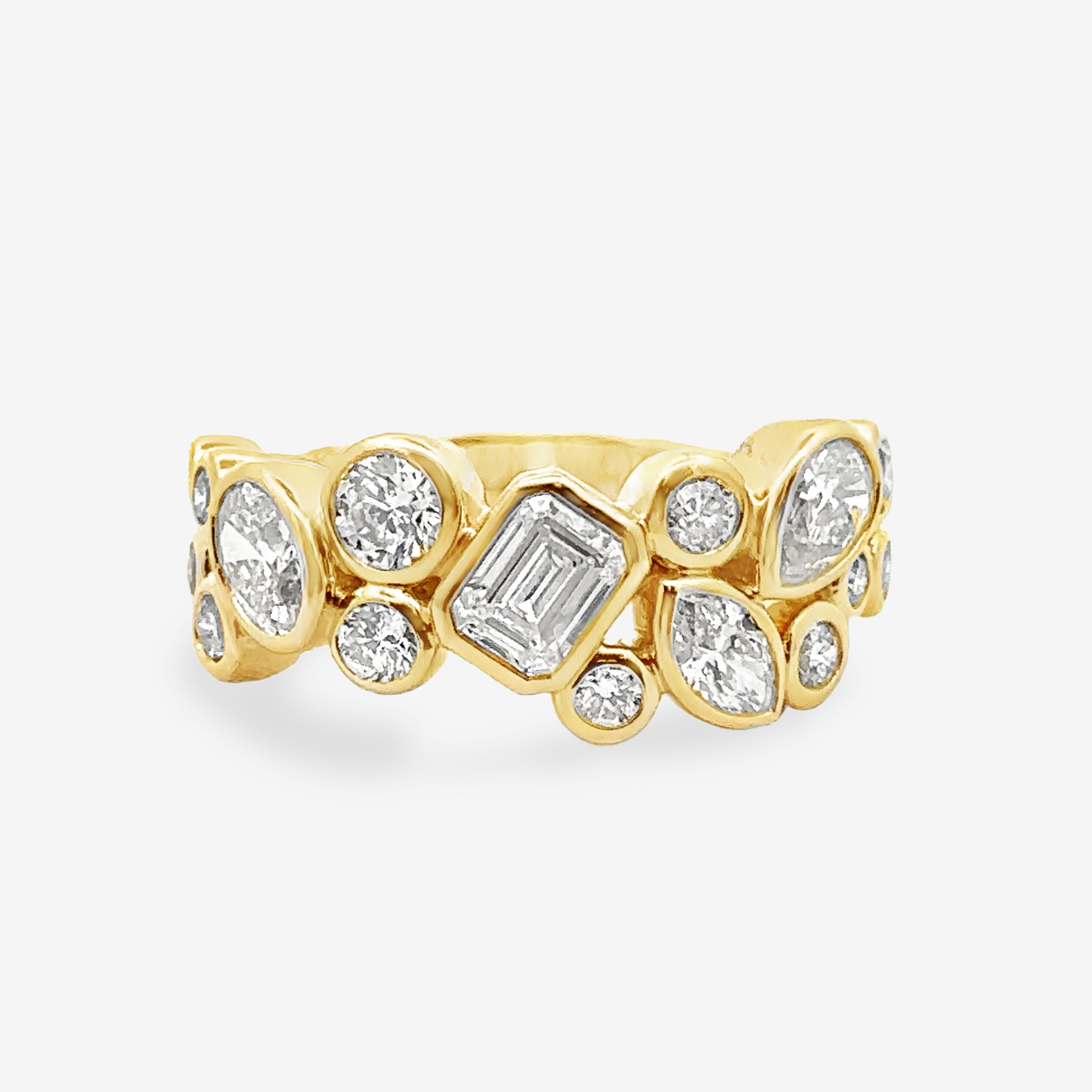 Mixed Shape Bezel Set Diamond Ring