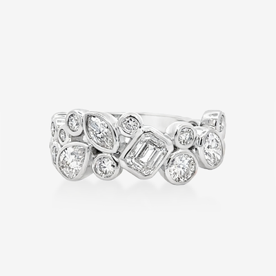 Mixed Shape Bezel Set Diamond Ring