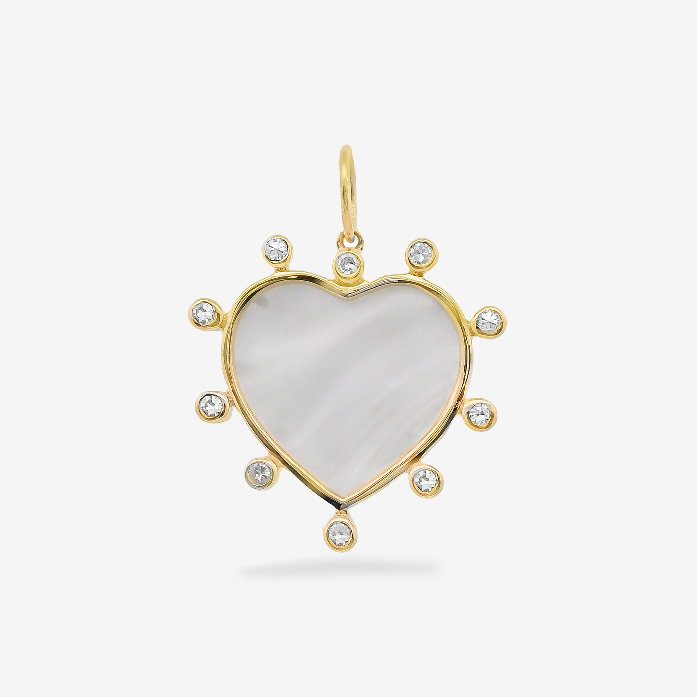 Mother of Pearl & Diamond Heart Pendant