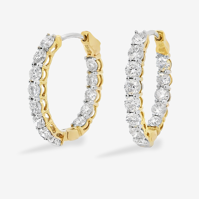 Oval 0.75" Eternity 2.60CT Hoop Earrings