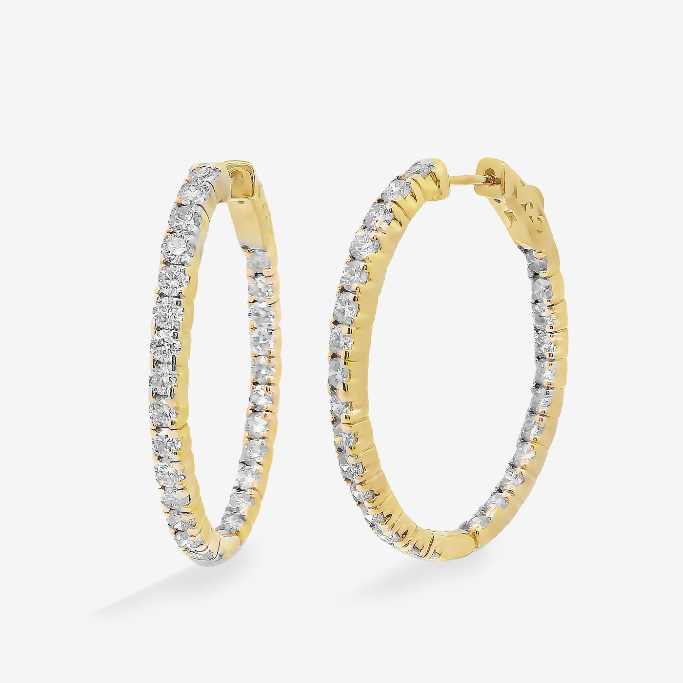 Oval 1.25" Eternity 3.50CT Hoop Earrings