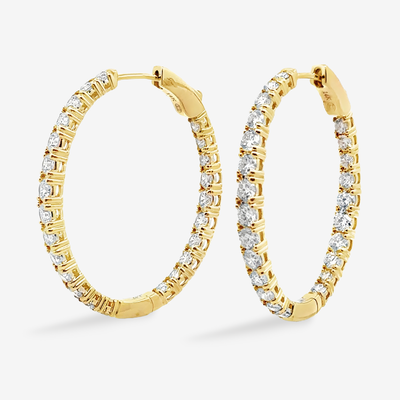 Oval 1.25" Eternity 3.95CT Hoop Earrings