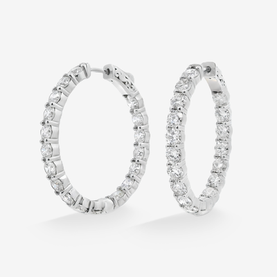 Oval 1.5" Eternity 8.25CT Hoop Earrings