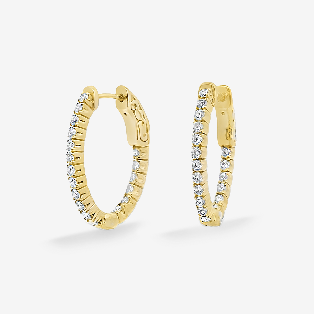 Oval 1" Eternity 0.95CT Hoop Earrings