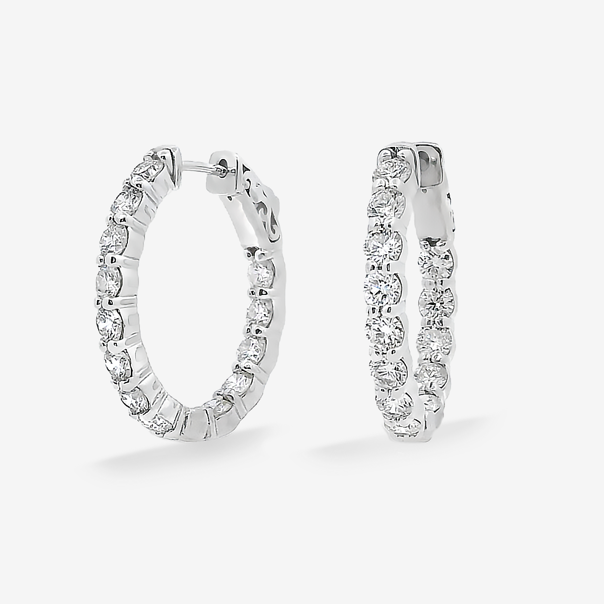 Oval 1" Eternity 2.90CT Hoop Earrings