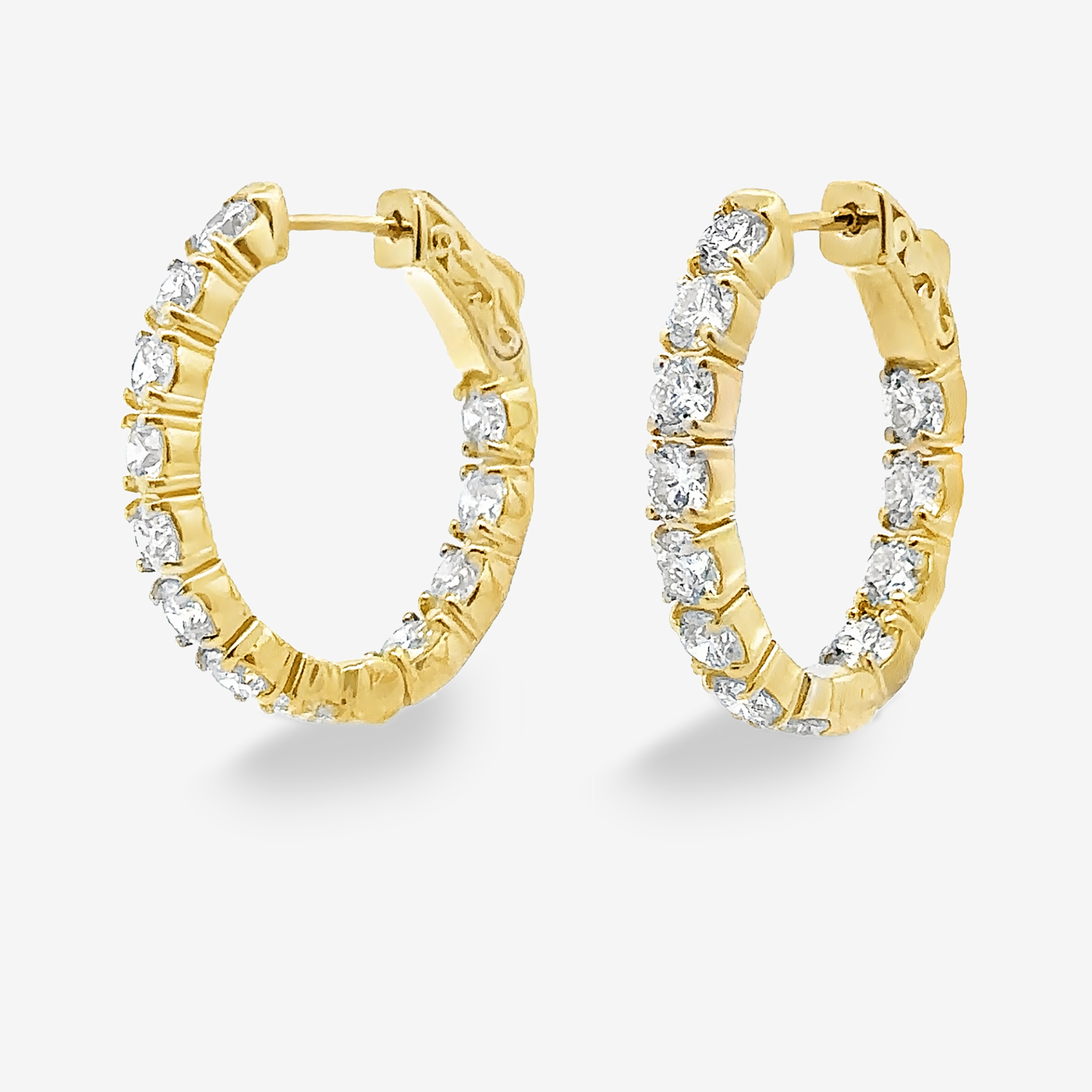 Oval 1" Eternity 3.50CT Hoop Earrings