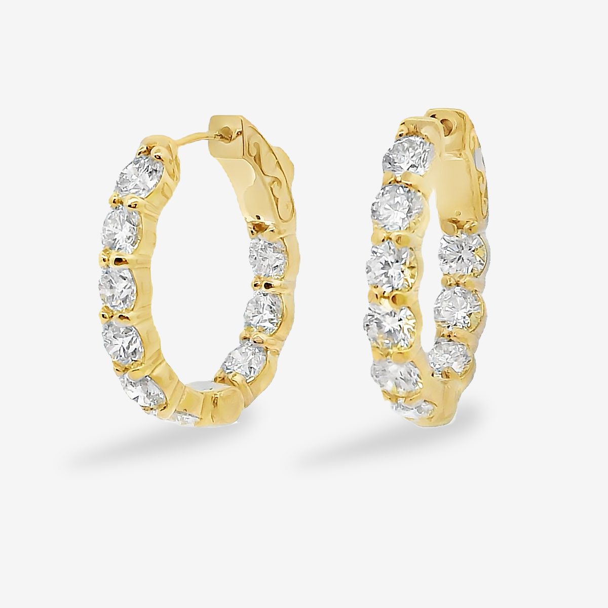 Oval 1" Eternity 4.30CT Hoop Earrings