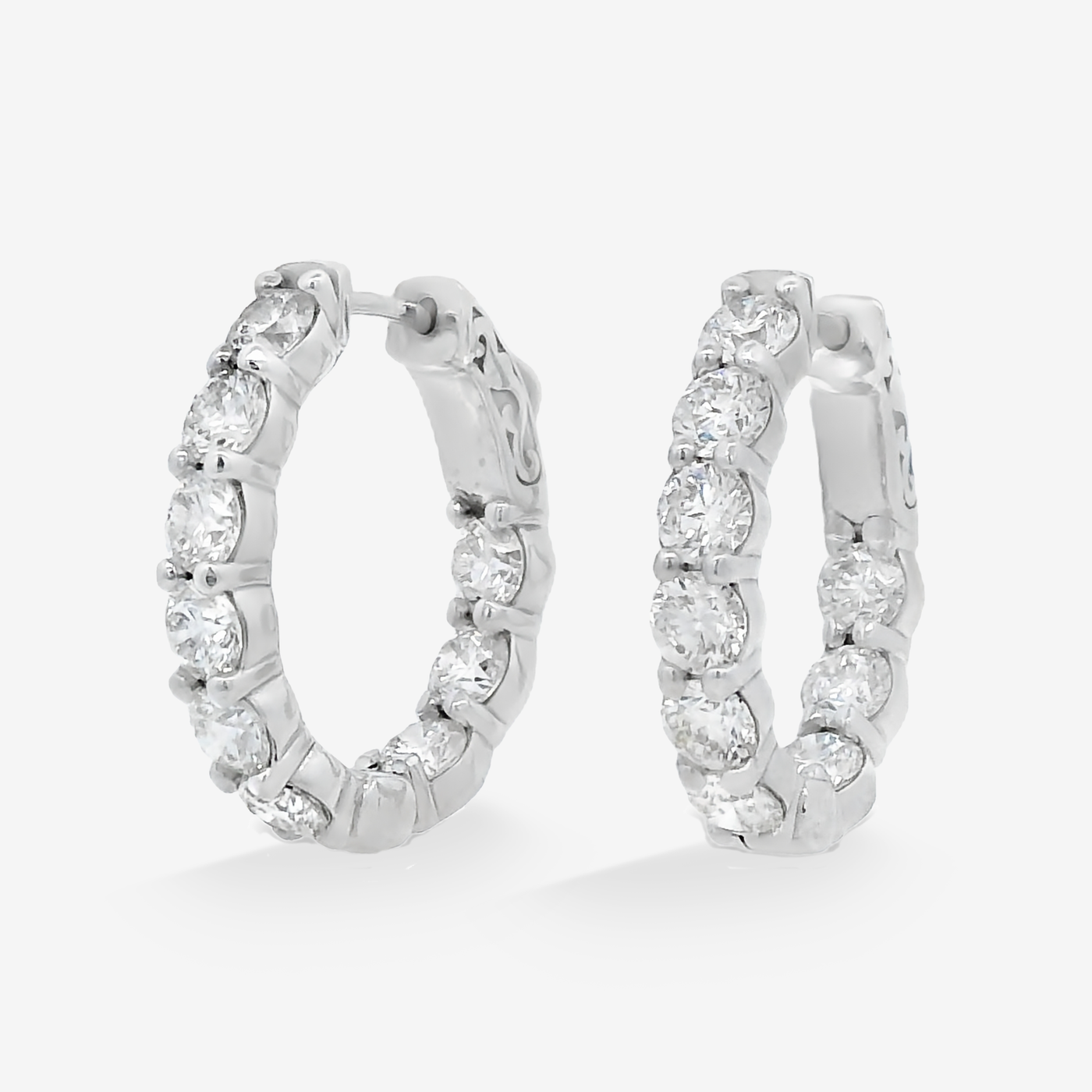 Oval 1" Eternity 4.30CT Hoop Earrings