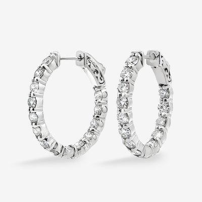 Oval 1" Eternity 3.00CT Hoop Earrings