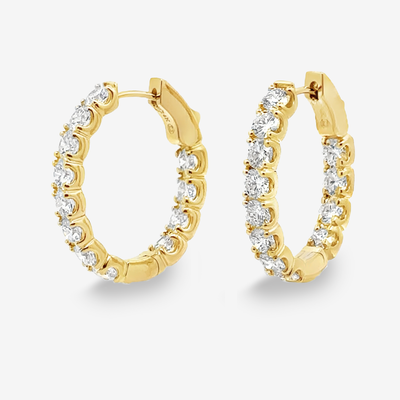 Oval 1" Eternity 4.75CT Hoop Earrings