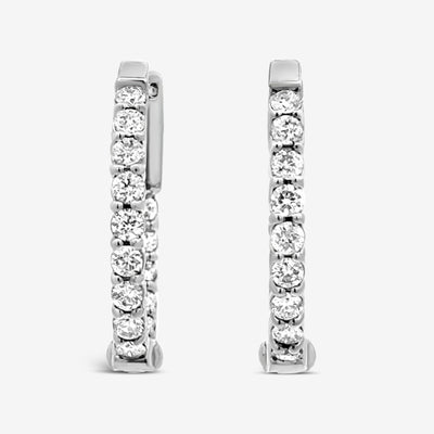 eternity diamond oval hoop earrings