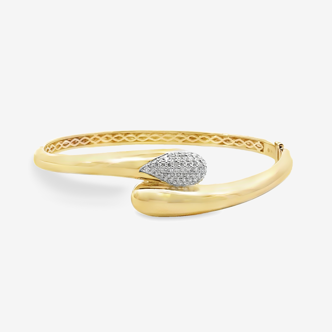 Pave Paint Drop Bypass Bangle Bracelet