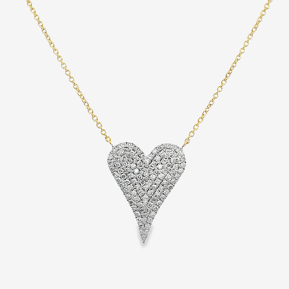 Pave' 0.55CT Diamond Heart Necklace