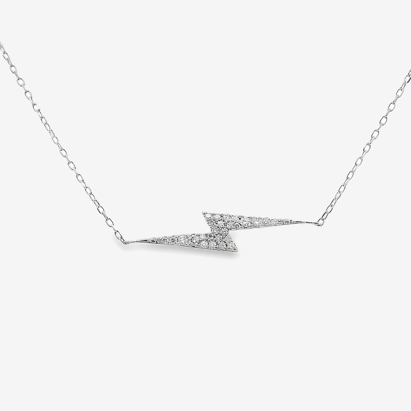 Pave' Diamond Lighting Bolt Necklace