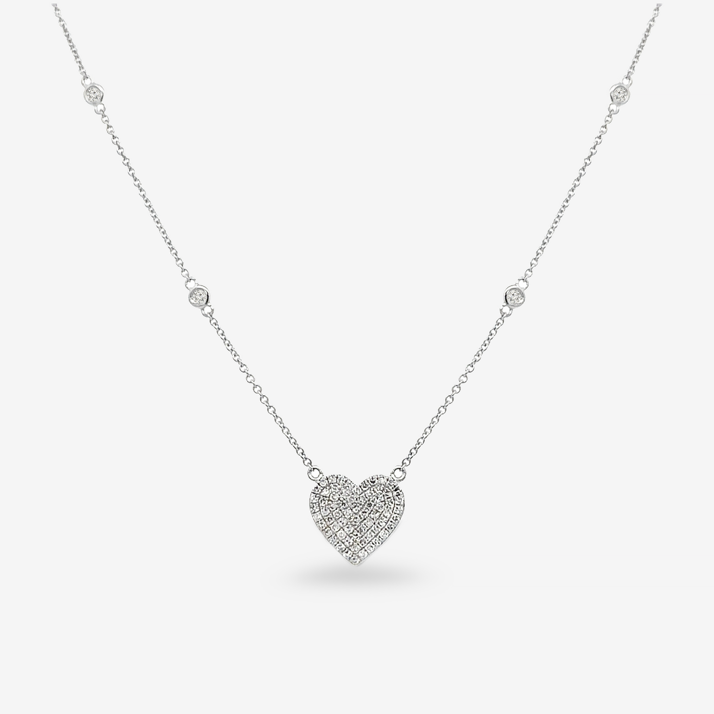 Pave' Heart with Drops By The Yard Necklace