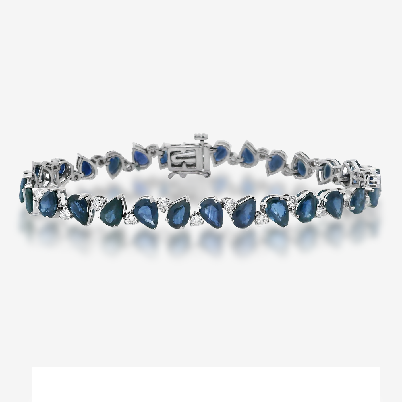 Pear Shaped Blue Sapphire & Diamond Bracelet