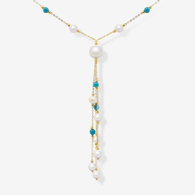 Pearl & Turquoise Tassel Necklace