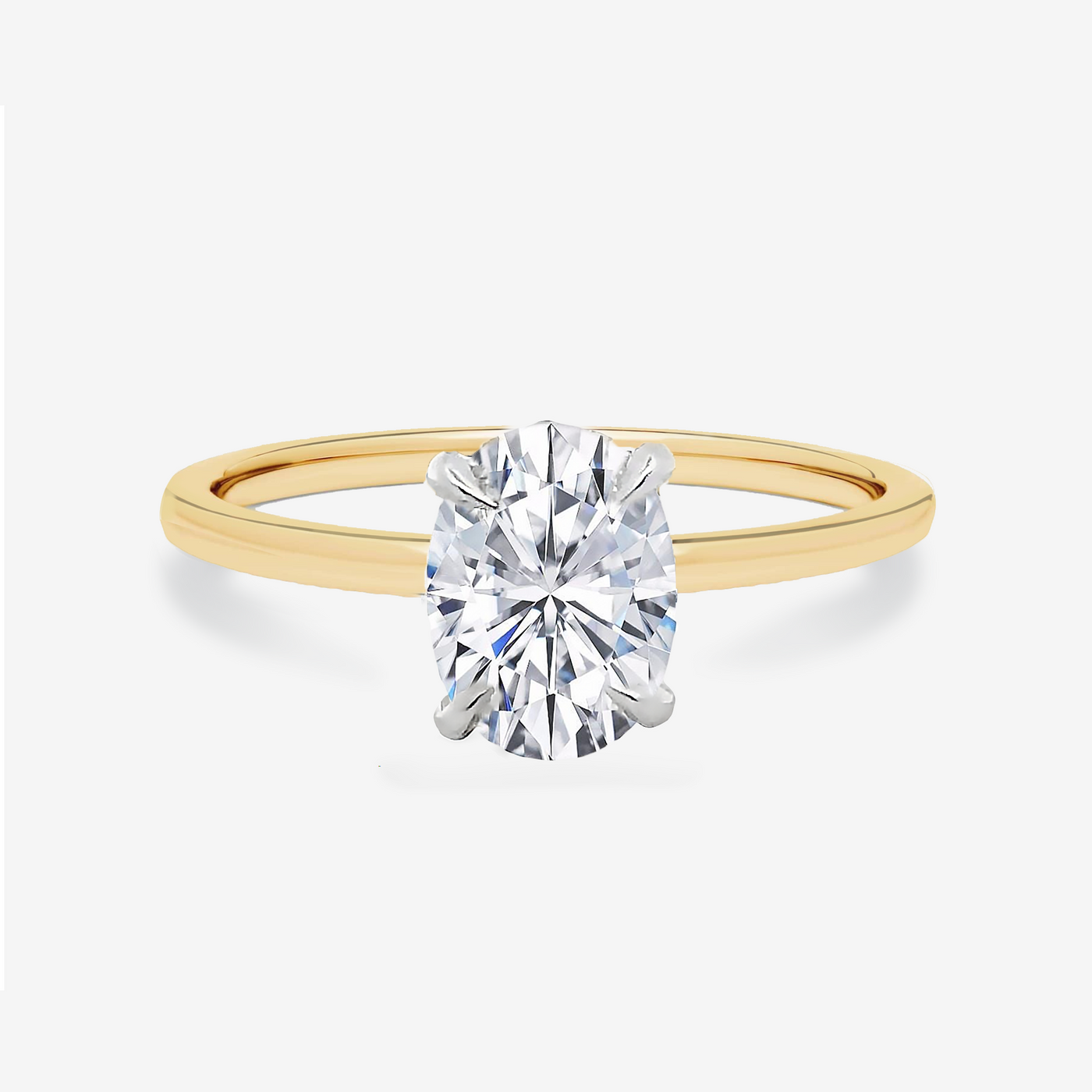 Preset 0.75CT Oval Diamond Engagement Ring