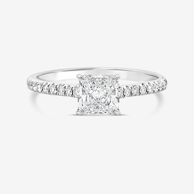 1 carat cushion cut diamond engagement ring