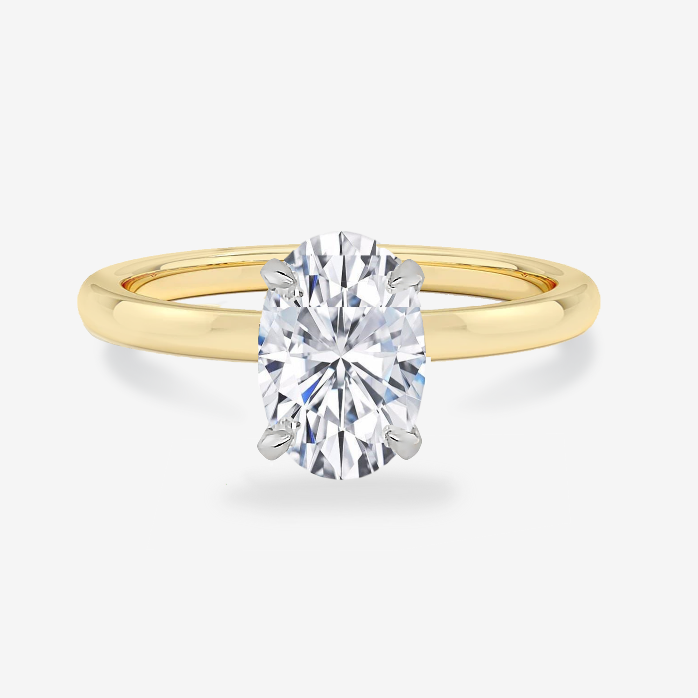 Preset 1.30CT Oval Diamond Engagement Ring