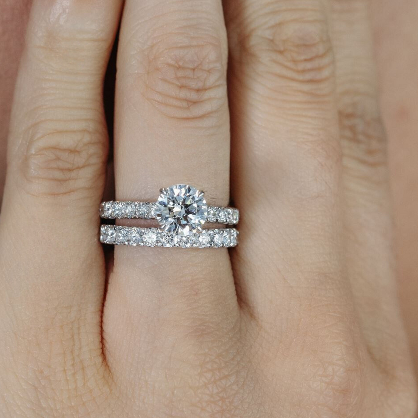 Preset 1.35CT Lab Grown Round Engagement Ring