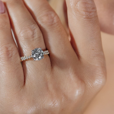 Preset 1.50CT Lab Grown Round Diamond Engagement Ring