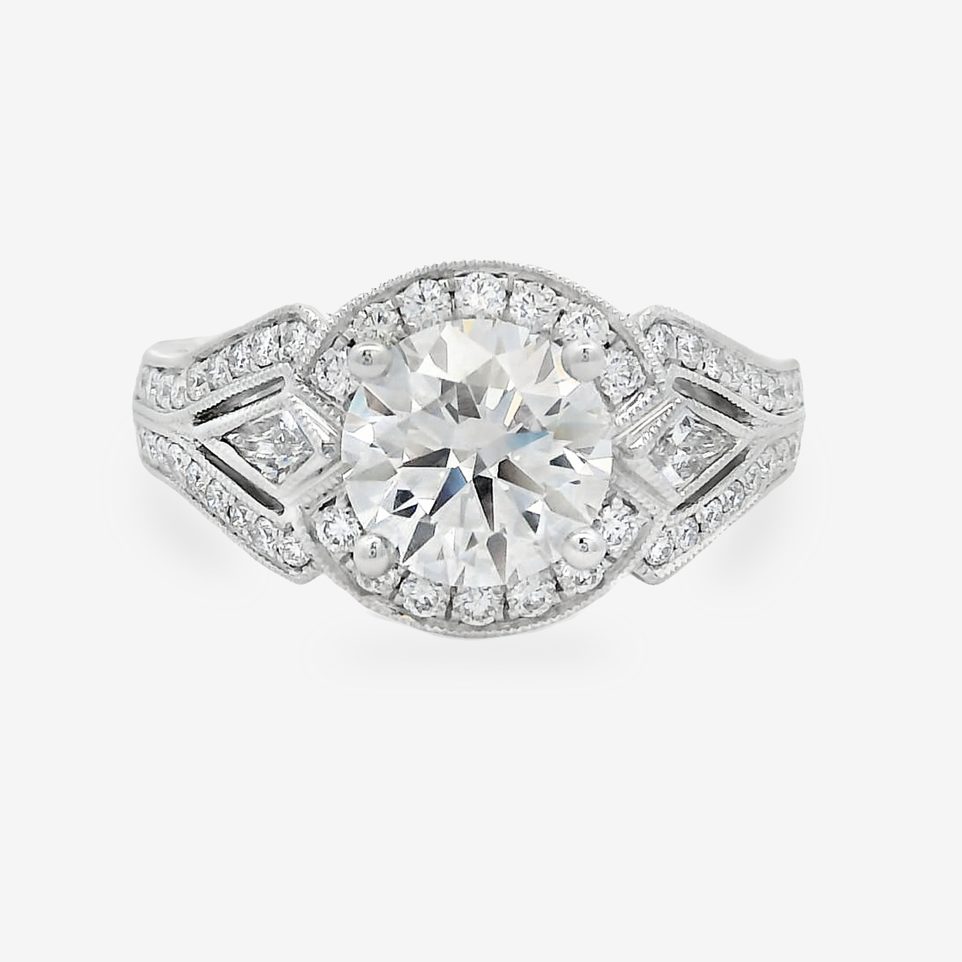 Preset 1.53CT Lab Grown Round Engagement Ring