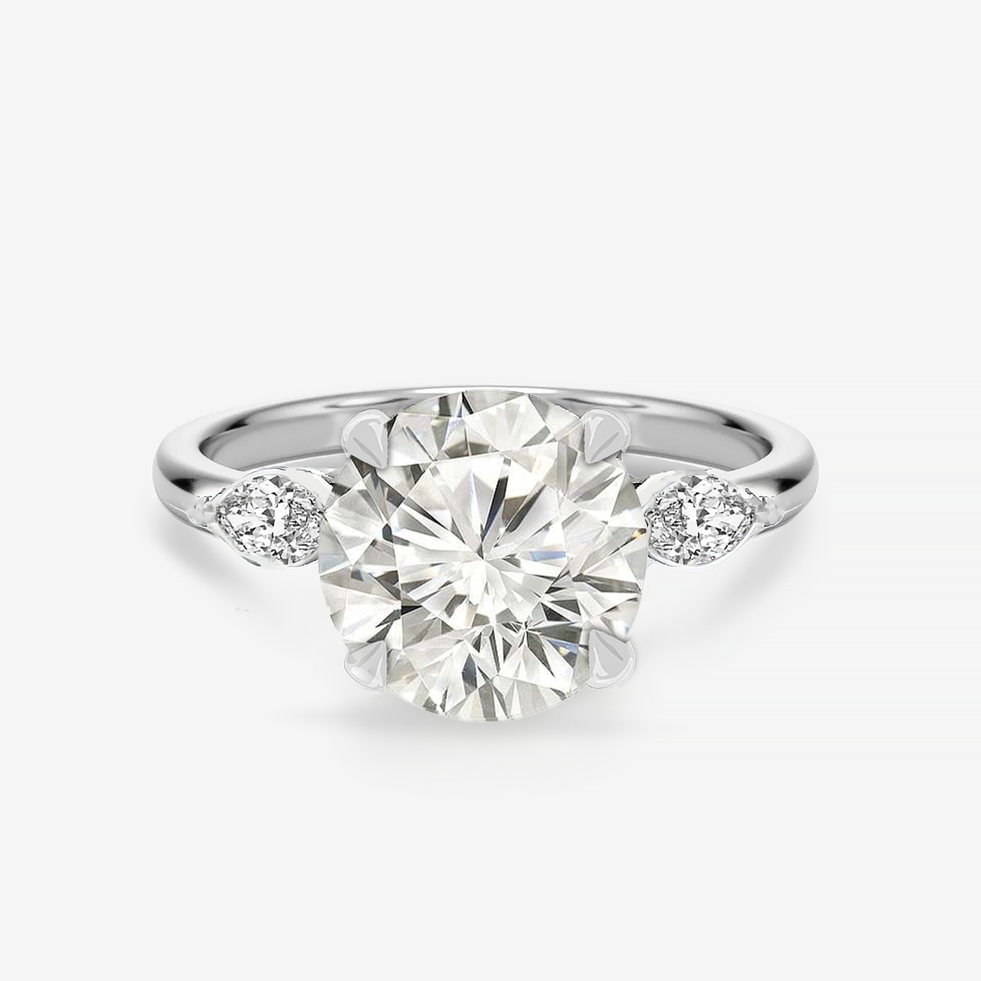 Preset 2.18CT Lab Grown Round Diamond Engagement Ring