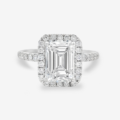 Preset 2.19CT Lab Grown Emerald Cut Engagement Ring