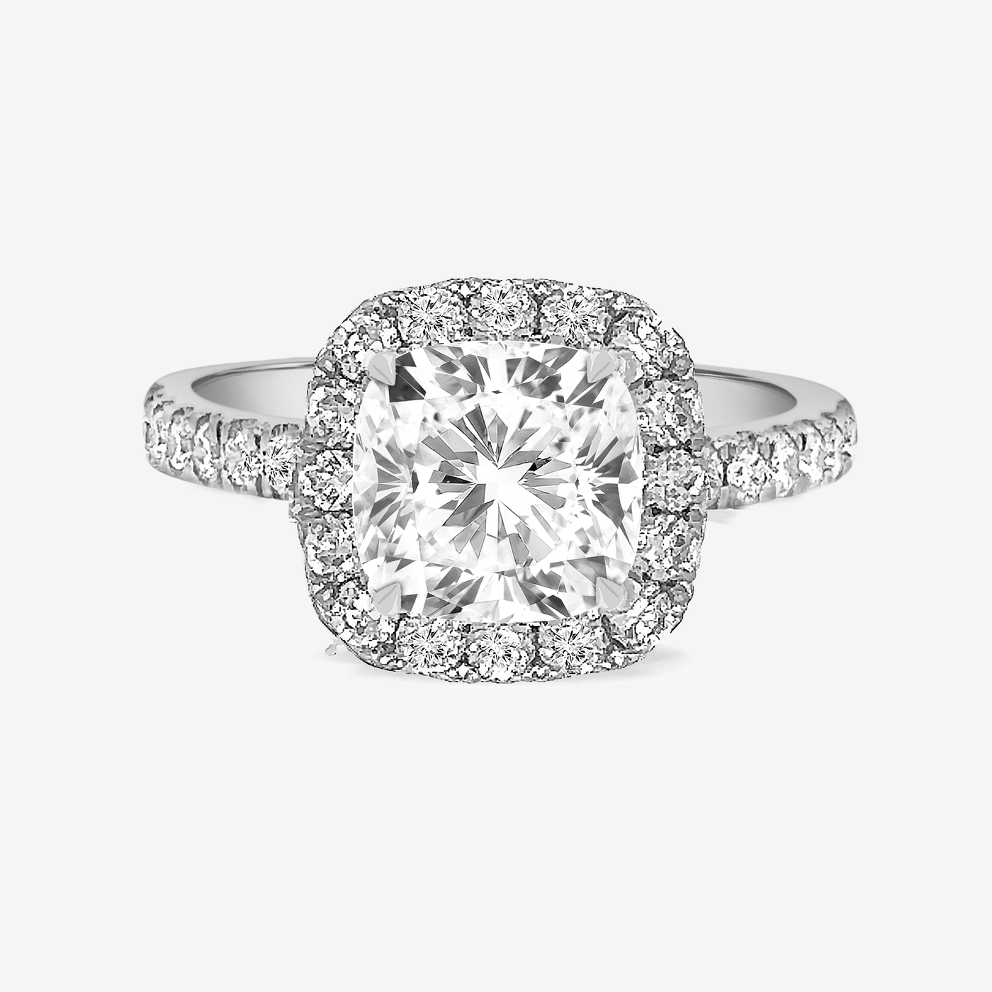 Preset 2.53CT Lab Grown Cushion Engagement Ring