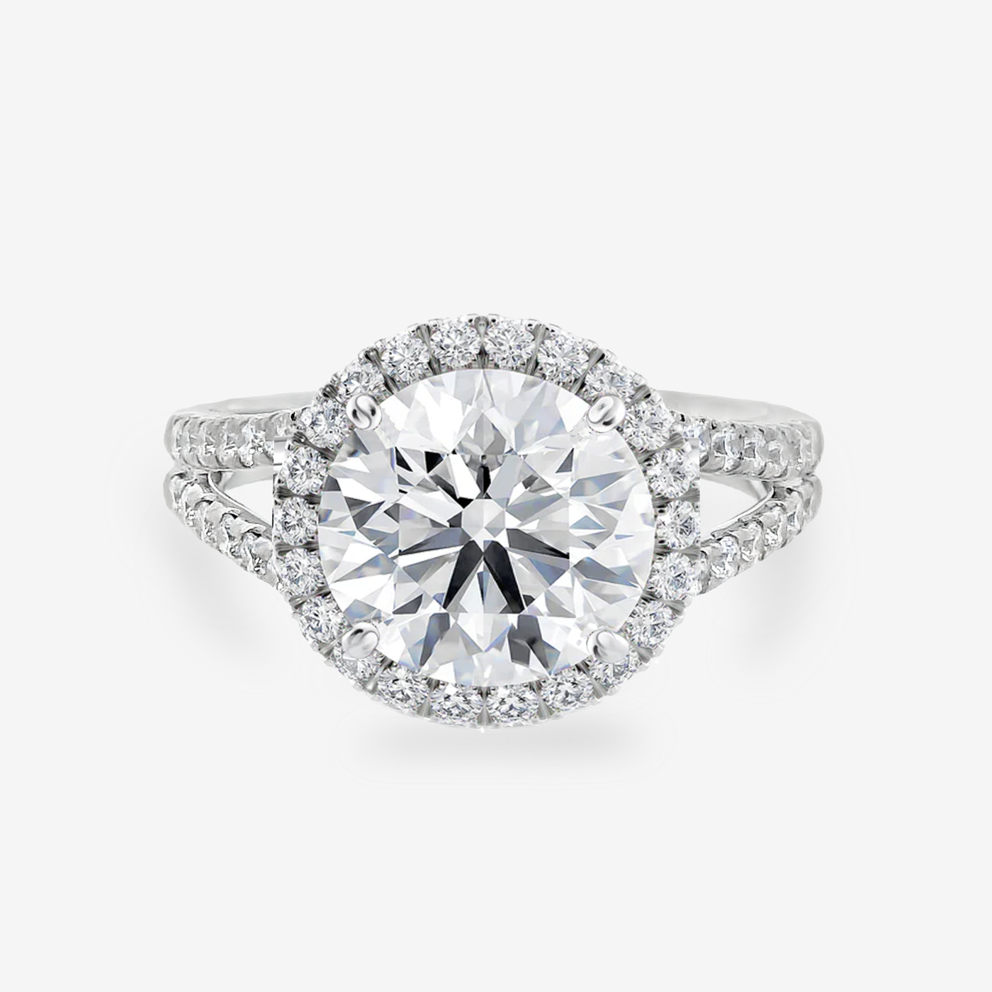 Preset 2.53CT Lab Grown Round Diamond Engagement Ring