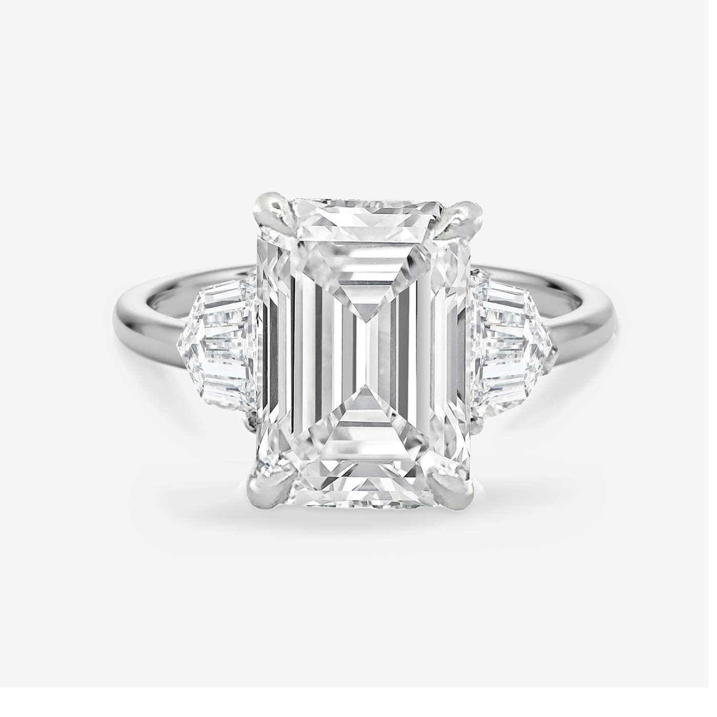 Preset 5.05CT Lab Grown Emerald Cut Diamond Engagement Ring