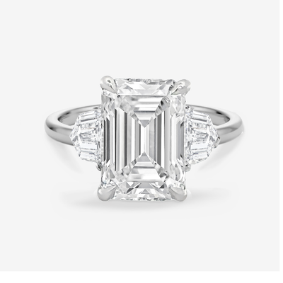 Preset 5.05CT Lab Grown Emerald Cut Diamond Engagement Ring