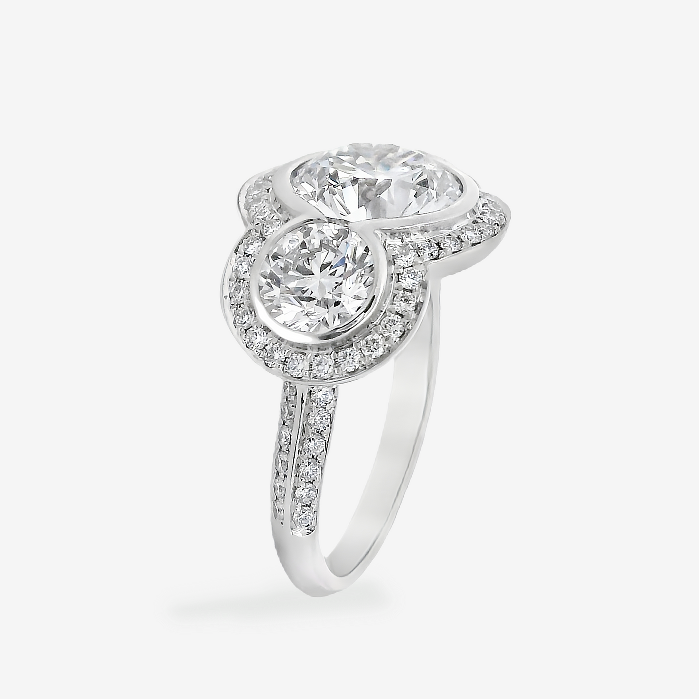 Preset 5.12CT Lab Grown Round 3 Stone Engagement Ring