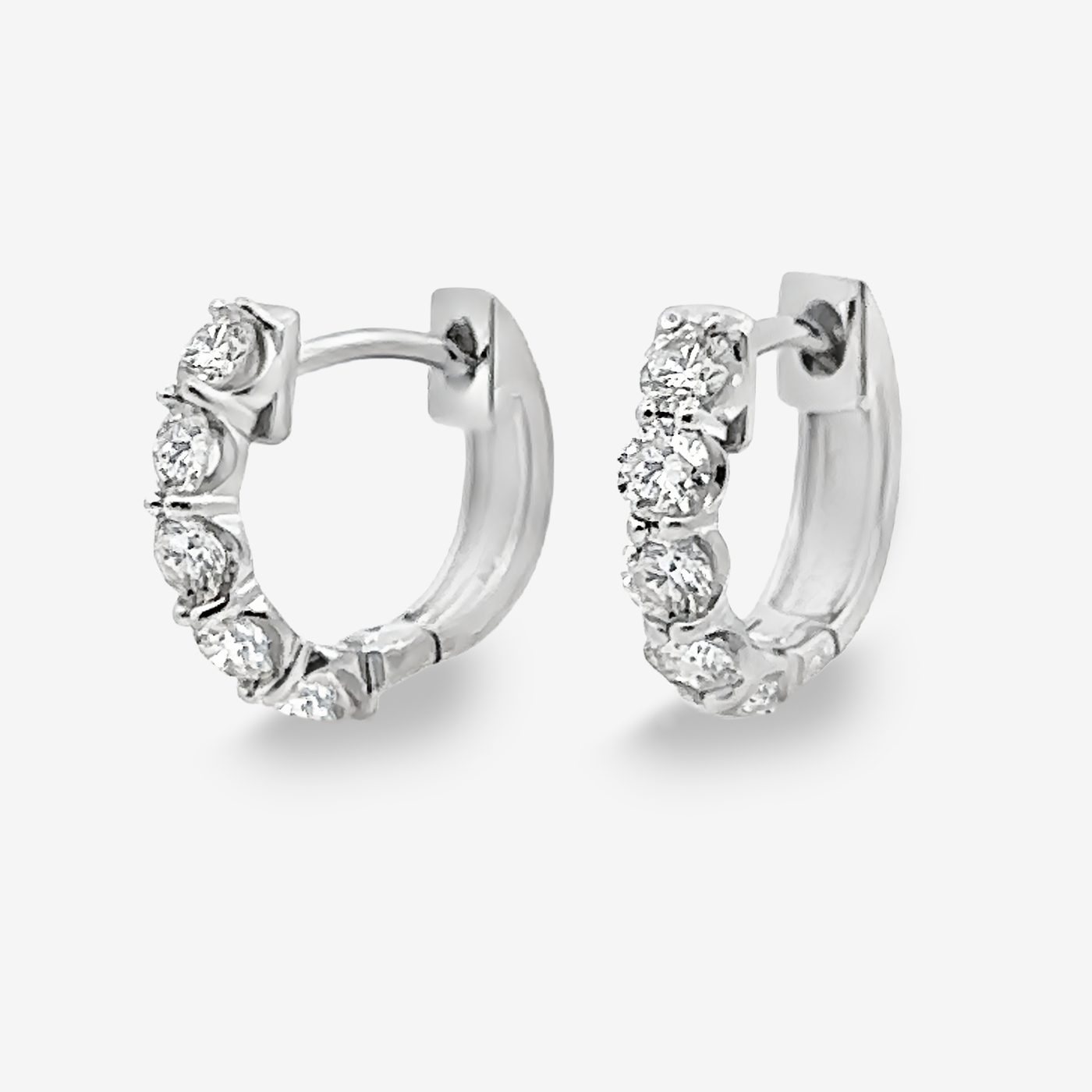 Prong set 0.85CT Huggie Earrings