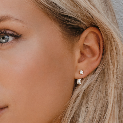 diamond reverse dangle earrings
