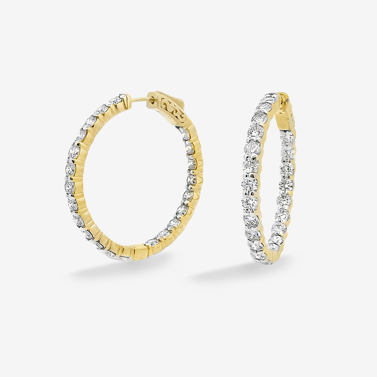 Round 1.25" Eternity 4.25CT Hoop Earrings