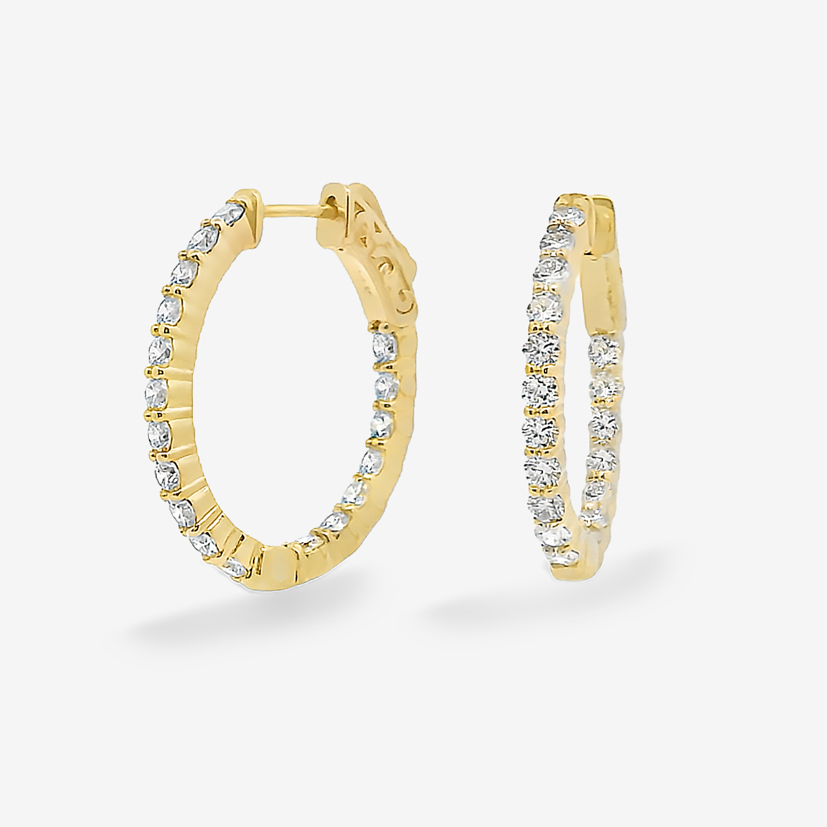 Round 1" Eternity 1.80CT Hoop Earrings