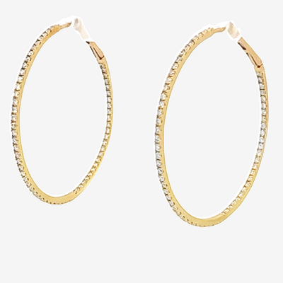 eternity diamond hoop earrings