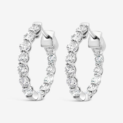 eternity diamond hoop earrings